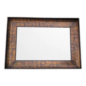 Vintage Antiqued Gold Wood Framed Beveled Wall Mirror