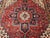 Vintage Persian Heriz Rug, Hand-Knotted Wool, Geometric Medallion Pattern, Red & Navy, 8x11 For Sale - Image 4 of 10