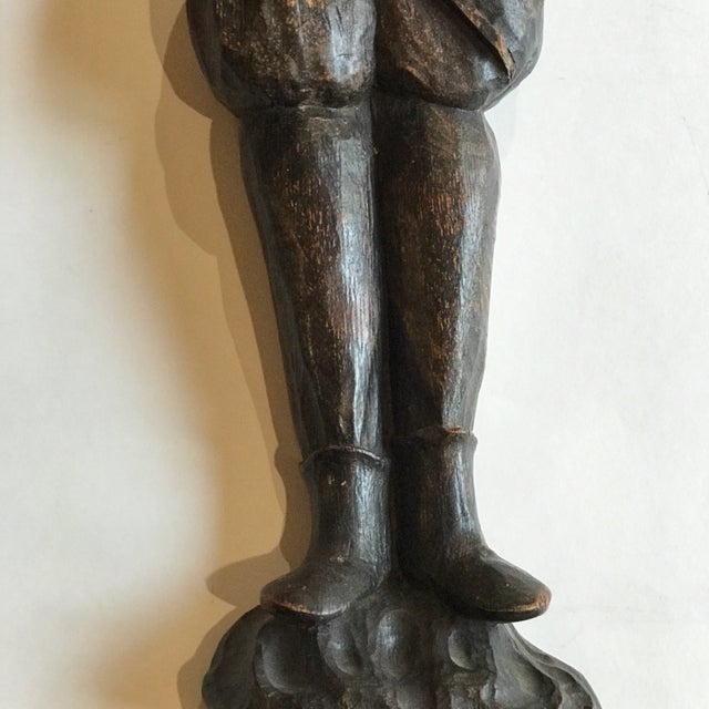 Wood Vintage French Carved Breton Brittany Wood Wounded Soldier Wall Plaque For Sale - Image 7 of 8