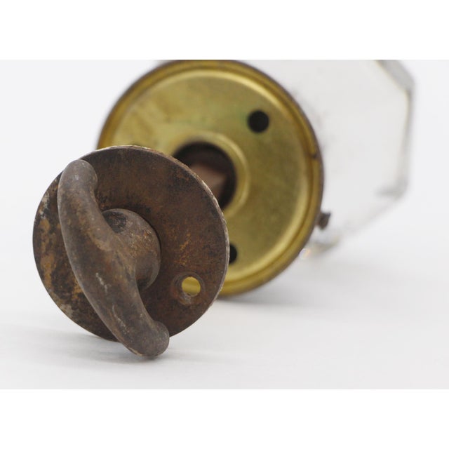 Antique Round Glass Octagon Closet Door Knob Set For Sale - Image 6 of 7
