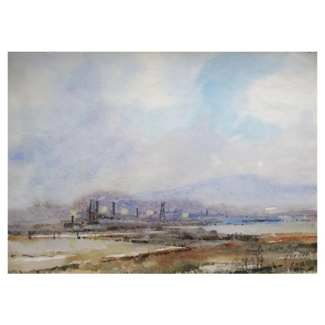 Herberts Mangolds, Landscape, 1970, Watercolor on Paper For Sale