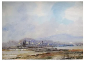 Herberts Mangolds, Landscape, 1970, Watercolor on Paper