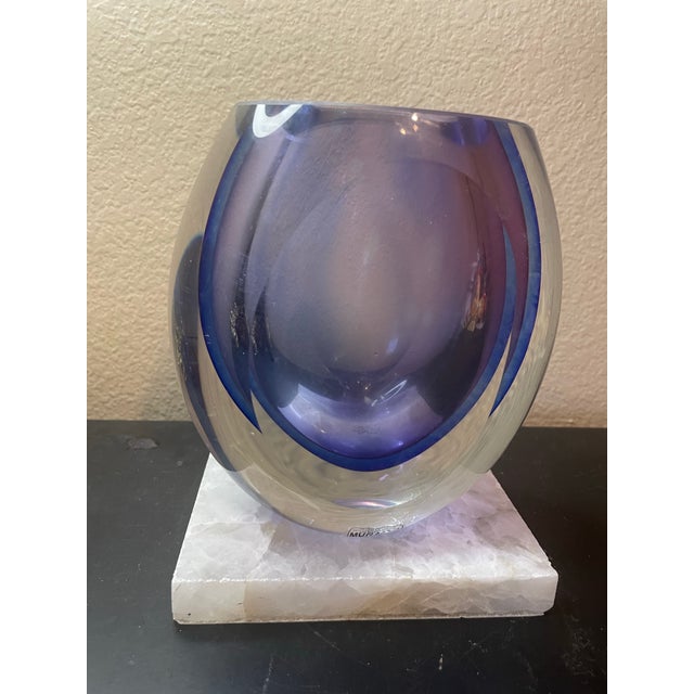 Late 20th Century Stunning Favio Poli for Seguso Murano Italy 7” Faceted Sommerso Vase For Sale - Image 9 of 9