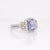 3.1ct Cornflower Blue Sapphire & Diamond Ring in 14k White Gold – Emerald 8×7mm, Size 6.75 For Sale - Image 4 of 7