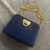 Salvatore Ferragamo 1990s Elegant Blue Fabric and Brass Belt Hand Bag by Salvatore Ferragamo For Sale - Image 4 of 11