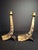 Vintage Mid-Century Eilon Mosaics Hand-Hammered Copper & Holy Land Stone Shofar Candlesticks For Sale In Boston - Image 6 of 15