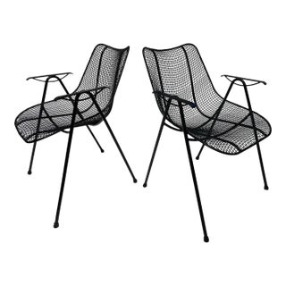 1950s Attributed to Russell Woodard Sculptura Petite Arm Chairs, a Pair For Sale