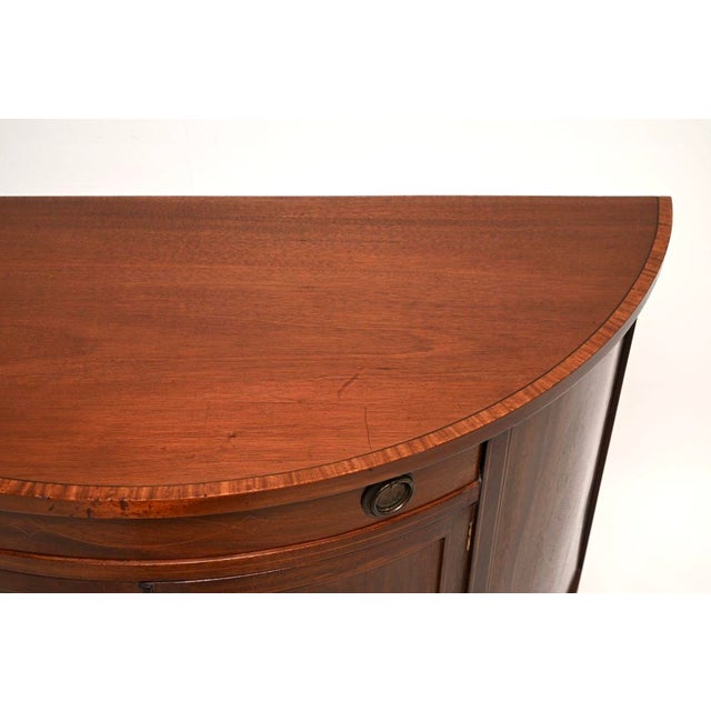 Brown Antique Edwardian Bow Front Cabinet, 1900s For Sale - Image 8 of 12