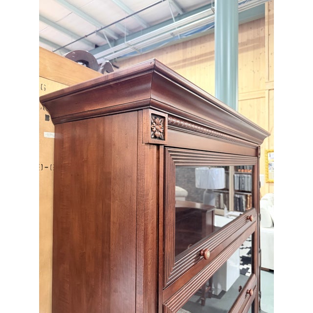 Traditional Vintage Ethan Allen Barrister Glass Door Bookcase For Sale - Image 3 of 10