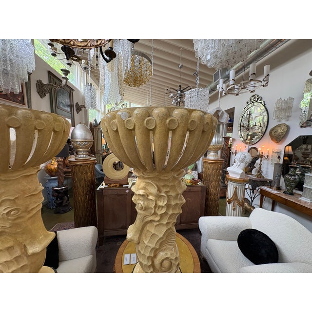 1940s French Serge Roche Attributed Seahorse Torchieres - a Pair For Sale - Image 12 of 16