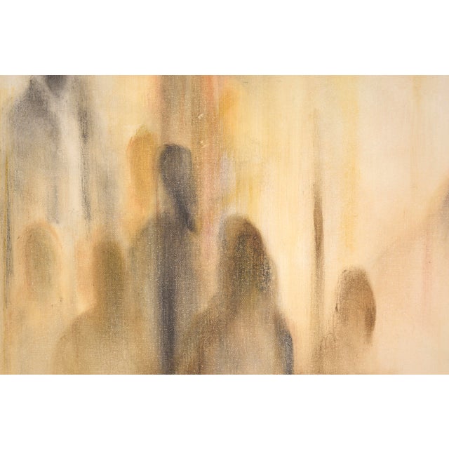 Abstract figurative work by Bruce Killiam (American, 20th Century). Figures are emerging from the mist, creating an...