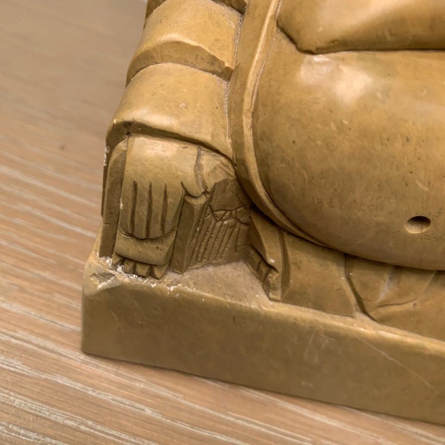 Mid 20th Century Carved Soapstone Smiling Buddha Bookends - a Pair For Sale - Image 9 of 12