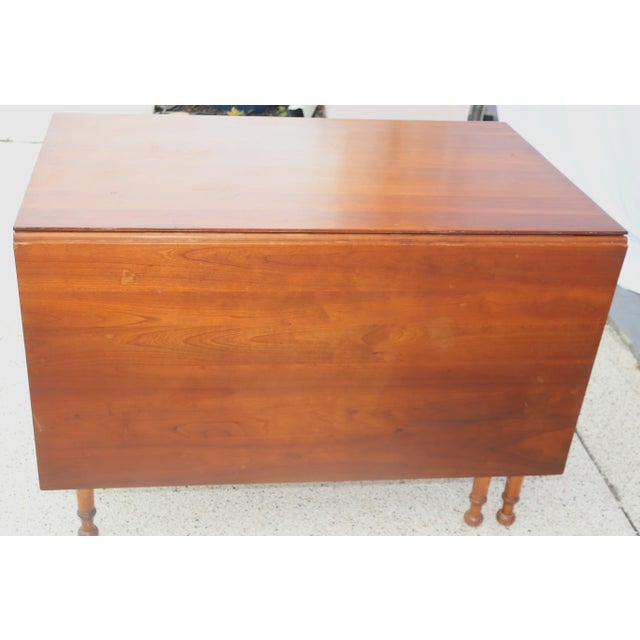 1970s Authentic Stickley Sold Wood Drop Leaf Dining Table For Sale - Image 10 of 13