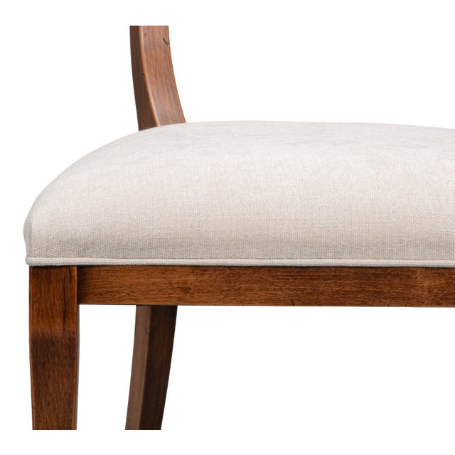 2020s Klismos Dining Chairs in Antiqued Walnut and Cream, Sets of 2 For Sale - Image 5 of 11