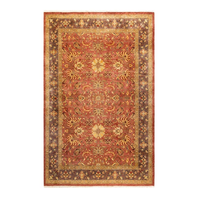 Vintage Traditional Hand Knotted Wool Area Rug, Rose - 6'2" X 8'10" For Sale - Image 9 of 9