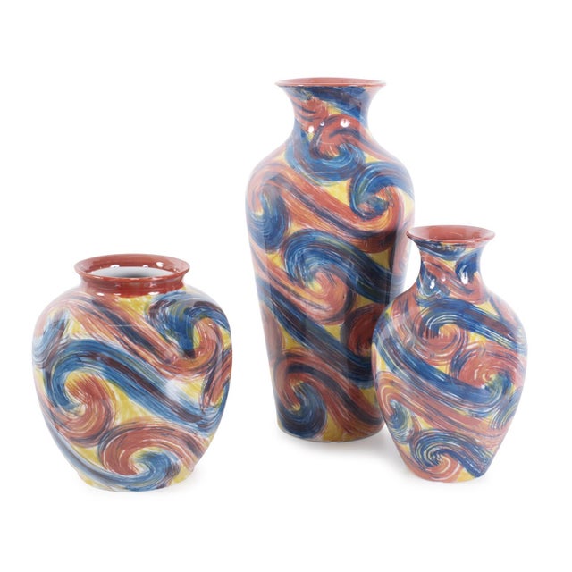 Kenneth Ludwig Chicago Camille Flared Ceramic Tall Vase For Sale - Image 4 of 8