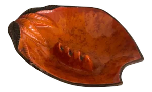 Vintage Cal Style Ceramic Orange Ashtray