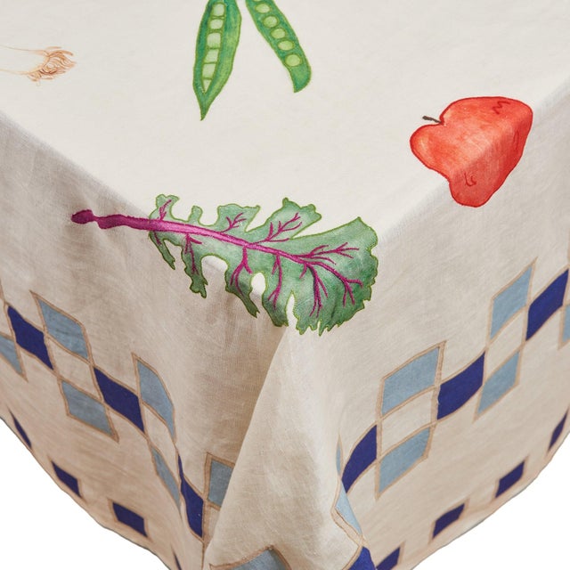 The kitchen garden comes to life in this stunning, timeless embroidered tablecloth that features vibrant fruit and...