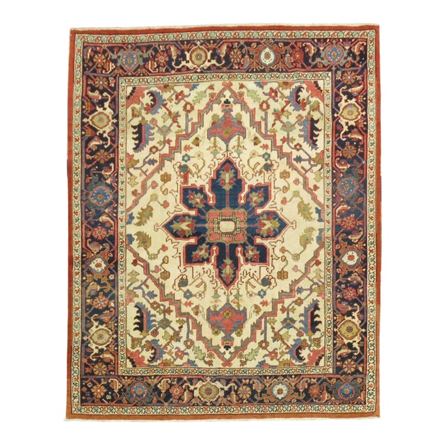 Antique Zabihi Collection Square Heriz Rug - 5'4" x 5'11" For Sale