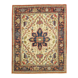 Antique Zabihi Collection Square Heriz Rug