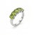 Elegant and refreshing, this beautifully crafted ring showcases a row of vibrant Peridot gemstones, radiating a lively...