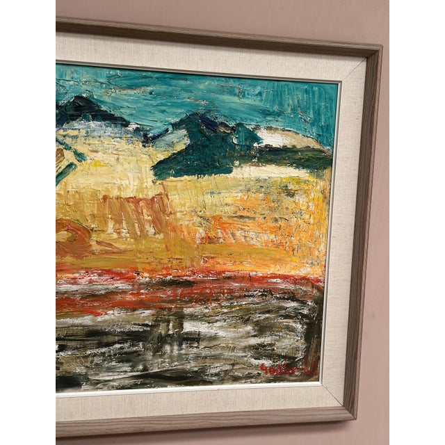 Ragnar Godin, Abstract Landscape, 1968, Oil Painting on Panel, Framed For Sale - Image 12 of 18