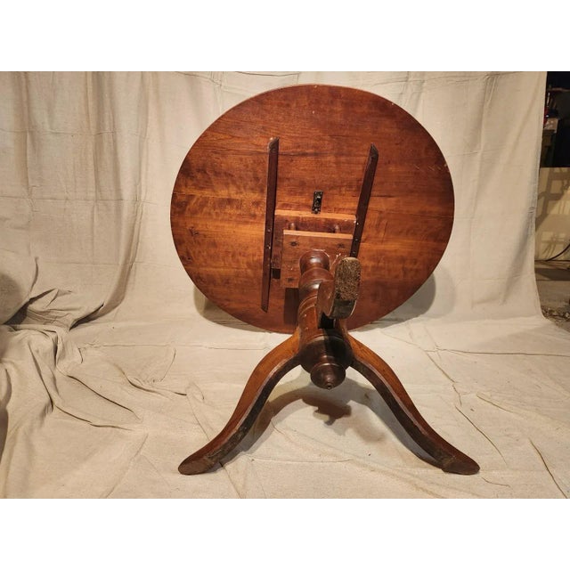 Mid 18th Century Mid 18th Century Antique Tilt Top Bird Cage Table For Sale - Image 5 of 11