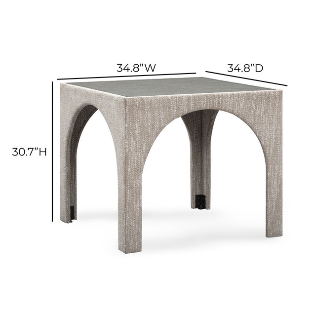 2020s Tomlin Beige Game Table with Glass Top For Sale - Image 5 of 5