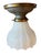 Mid-Century Modern Antique Flushmount Light Fixture With Original Painted Patina Gray and Gold Canopy For Sale - Image 3 of 5
