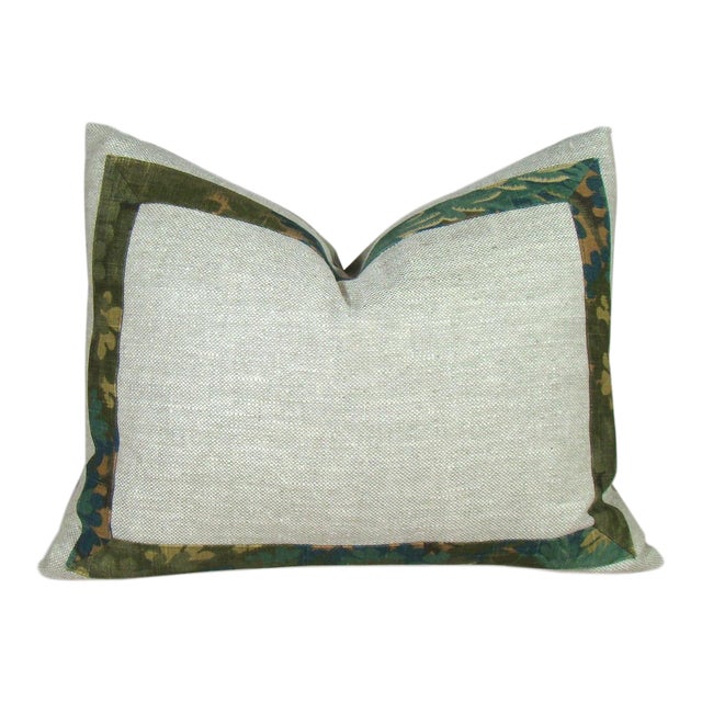 Sage Green Raw Silk Verdure Print Pillow Cover Chairish