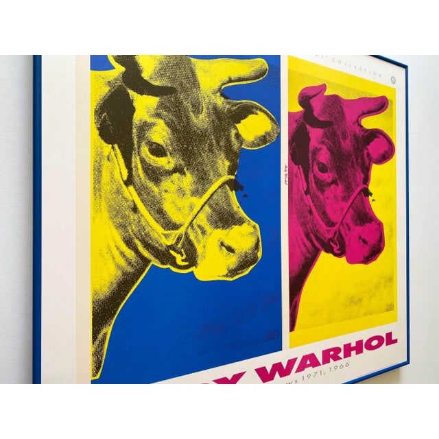 1980s Andy Warhol Estate Vintage 1989 First Edition Lithograph Print Framed Pop Art Poster " Two Colored Cows " 1971, 1966 For Sale - Image 5 of 12
