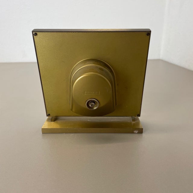 Vintage Hollywood Regency Brass Glass Table Clock from Kienzle, Germany, 1960s For Sale - Image 13 of 16