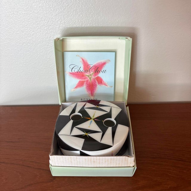 Black and White Kaleidoscope design ceramic bud vase. In the original box. It’s called a Chou Chou vase. Made in Germany...