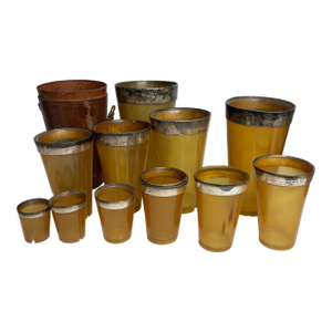 Antique English Sterling & Horn Cups - 13pcs