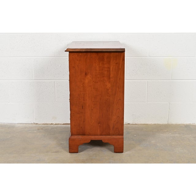 Brown Stickley Georgian Solid Cherry Wood Nightstand or Bachelor Chest For Sale - Image 8 of 10