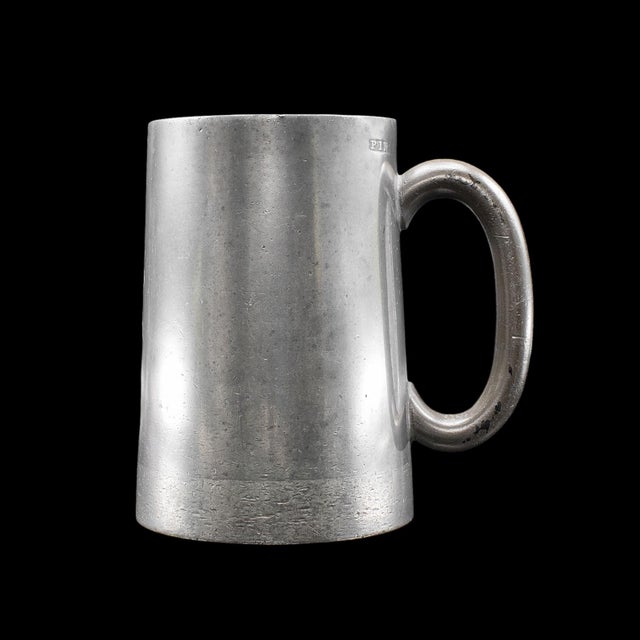 Mid 19th Century Antique Tavern Pint Tankard, English, Pewter Drinking Jug, Glass Base, Victorian For Sale - Image 5 of 12
