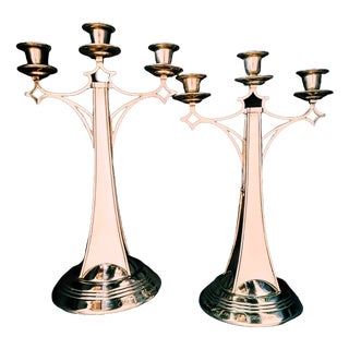 Antique Art Nouveau Candleholders, 1890s, Set of 2 For Sale