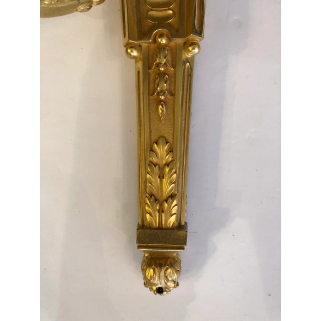 1940s Dore Gilt Bronze Regency Style Sconces by Caldwell -A Pair For Sale - Image 5 of 13