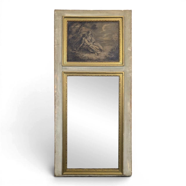 Wood Overmantel Mirror with Scenes of Gallantry Decoration For Sale - Image 7 of 7