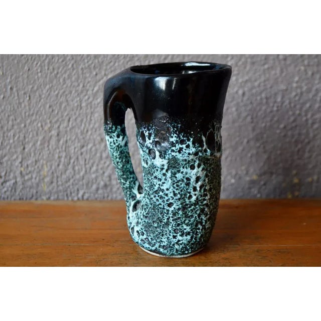 Black Black and Orange Vase in Free Shape For Sale - Image 8 of 8