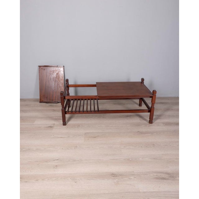 Vintage Italian Coffee Table with Pull-Out Tray, 1960s For Sale - Image 4 of 11