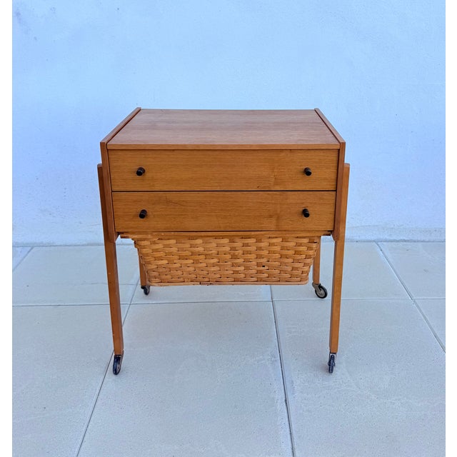 German Sewing Box with Drawers and Basket, 1970s For Sale - Image 12 of 12