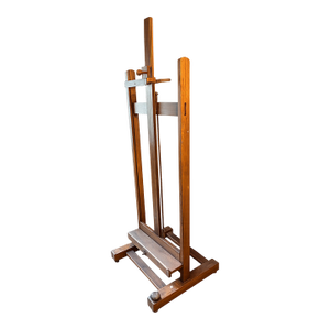 Antique Reeves & Sons London Artist Studio Easel, Early 20th C., Crank Adjustable, Original Patina