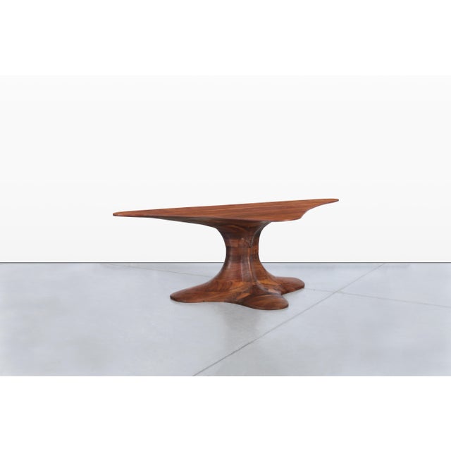 20th Century American Studio Craft Walnut Coffee Table For Sale In Los Angeles - Image 6 of 13