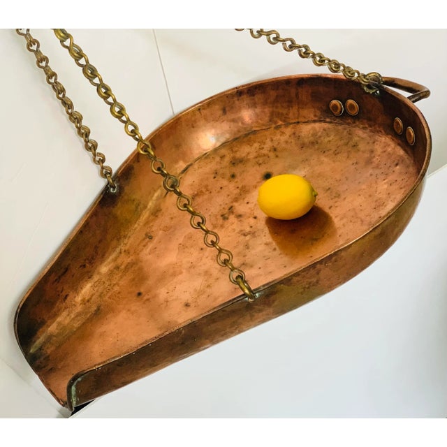 Late 19th Century Monumental 1890's Victorian English Shopkeeper's Scale Pan in Copper and Brass For Sale - Image 5 of 13