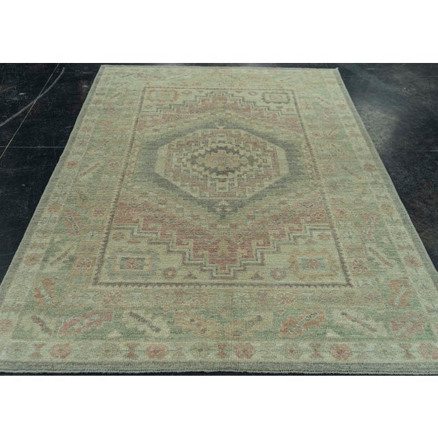 Early 21st Century Turkish Oushak Rug 5'2" x 7'6" #19306 For Sale - Image 5 of 8