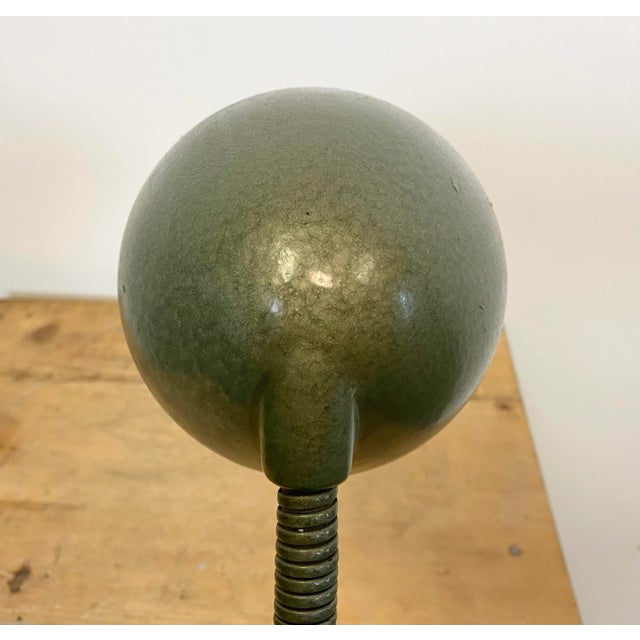 Metal Green Industrial Bakelite Gooseneck Table Lamp, 1960s For Sale - Image 7 of 17