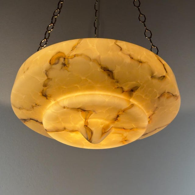 Art Deco Yellow Glass Pendant Lamp, 1930s For Sale - Image 14 of 18