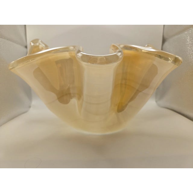 Glass Vintage Italian Murano Style Handkerchief Glass Bowl For Sale - Image 7 of 7