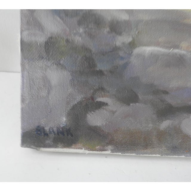 Vintage mid century oil on canvas painting by Leo Phillip Blank (1900-1985) California. Mt. Tamalpais from the Muir Woods...